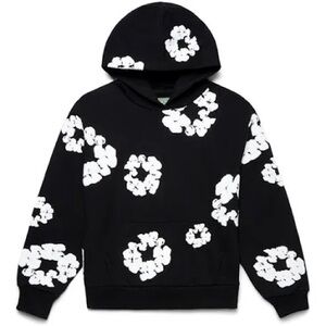 Black and White Floral Hoodie